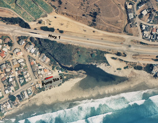 Oasis Associates Inc - Land Use Planning - Cayucos Pump Station 2 Force Main Replacement - Aerial view